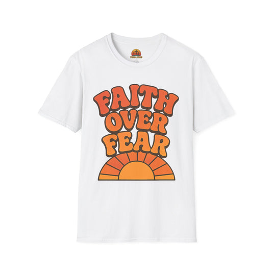 Faith Over Fear Unisex Softstyle T-Shirt, Inspirational Tee, Positive Quote Shirt, Casual Wear, Gift for Believers, Motivational Apparel