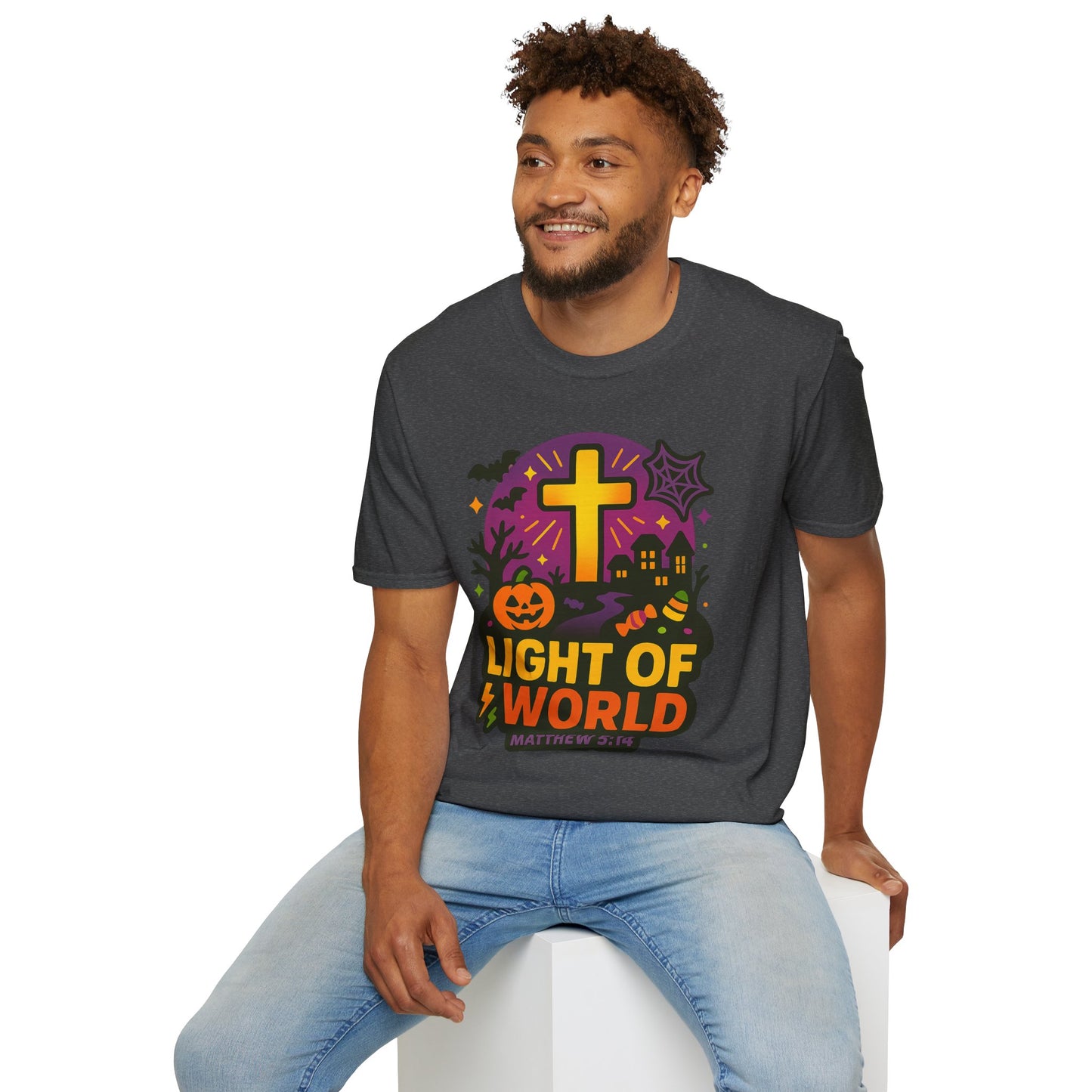 Halloween Faith T-Shirt, Light of World Shirt, Christian T-Shirt, Fall Festival Tee, Pumpkin Design Shirt, Matthew 5:16 Gift