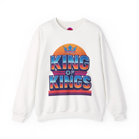 Retro King of Kings Sweatshirt, Cozy Crewneck, Unisex Apparel, Inspirational Gift, Perfect for Holidays, Trendy Streetwear