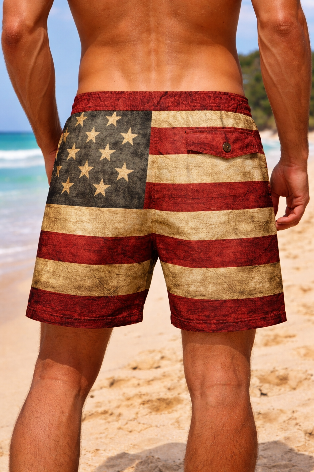 Patriotic Jesus Swim Trunks