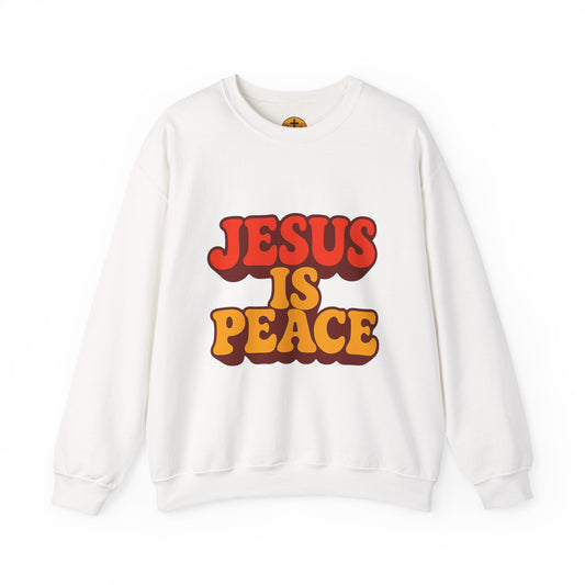 Jesus is Peace Crewneck Sweatshirt, Comfortable Unisex Pullover, Faith-Based Gift, Cozy Casual Wear, Perfect for Church or Family Gatherings