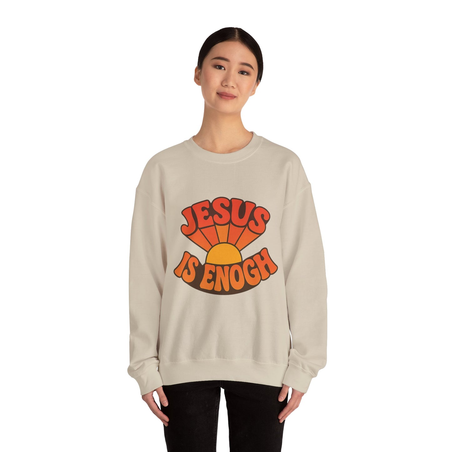 Faith-Based Crewneck Sweatshirt - Jesus is Enough, Cozy Religious Apparel, Inspirational Gift, Unisex Sweatshirt, Christian Fashion