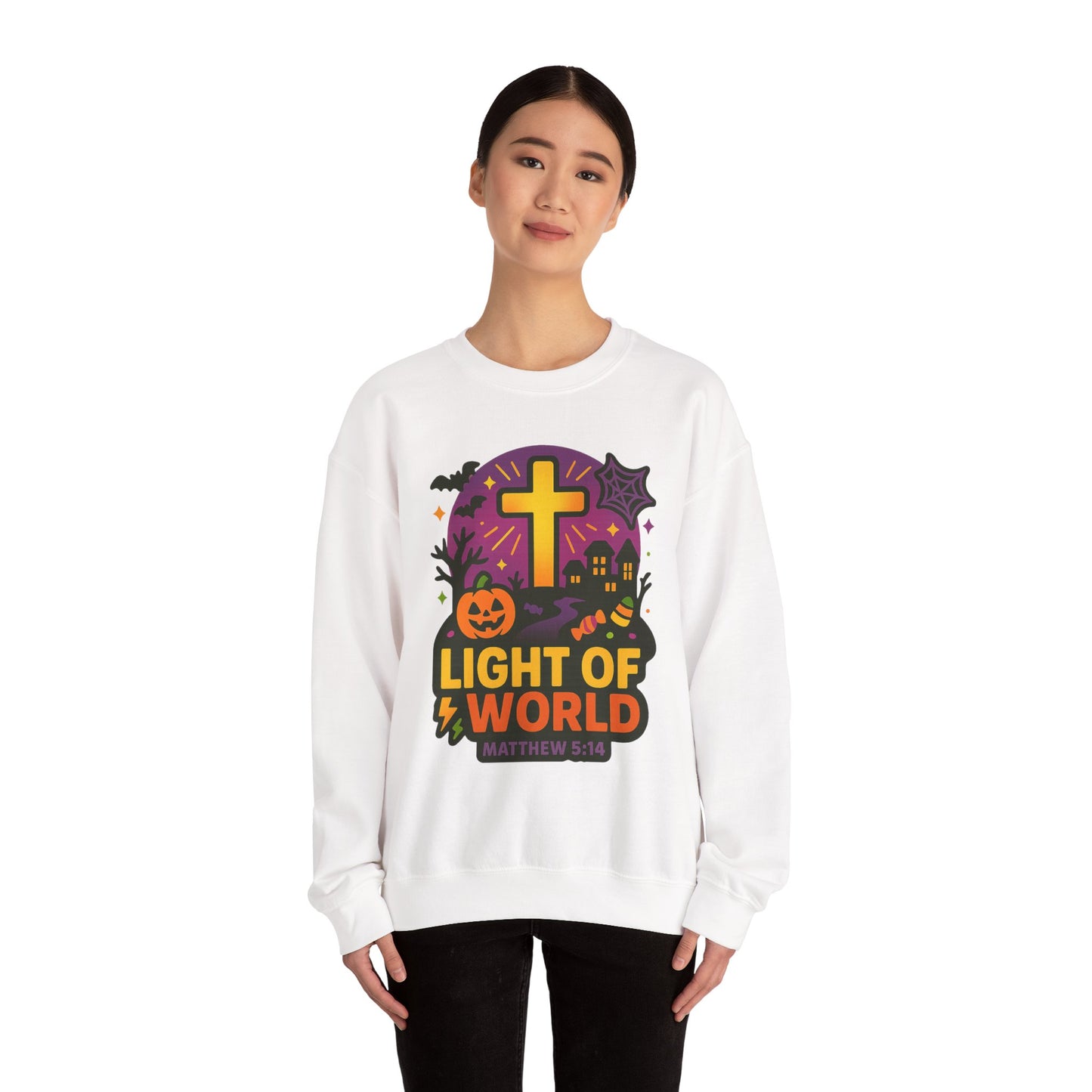 Light of the World Sweatshirt - Unisex Heavy Blend™, Christian Apparel, Fall Fashion, Cozy Gift, Inspirational Sweatshirt