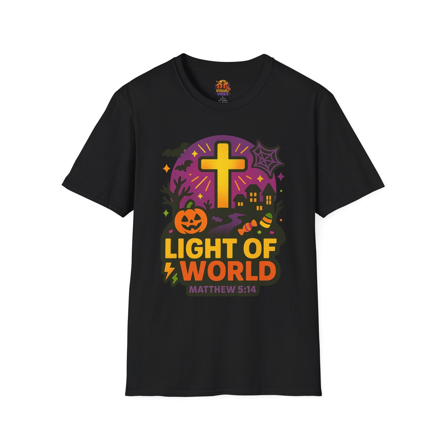 Halloween Faith T-Shirt, Light of World Shirt, Christian T-Shirt, Fall Festival Tee, Pumpkin Design Shirt, Matthew 5:16 Gift
