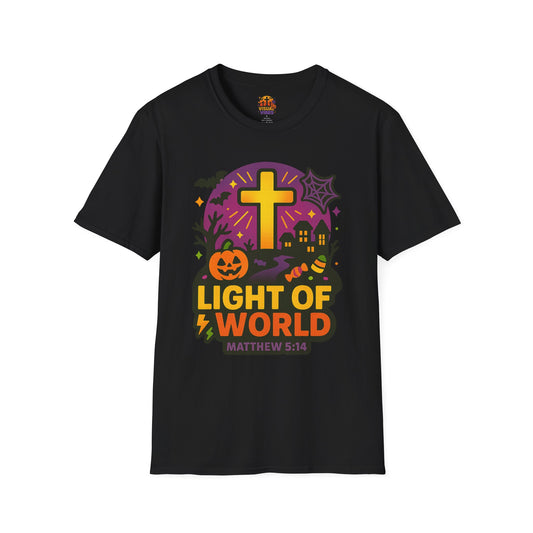 Halloween Faith T-Shirt, Light of World Shirt, Christian T-Shirt, Fall Festival Tee, Pumpkin Design Shirt, Matthew 5:16 Gift