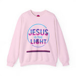 Inspirational Crewneck Sweatshirt - Jesus is the Light, Faith Apparel, Christian Gift, Cozy Everyday Wear, Religious Hoodie, Winter Warmth
