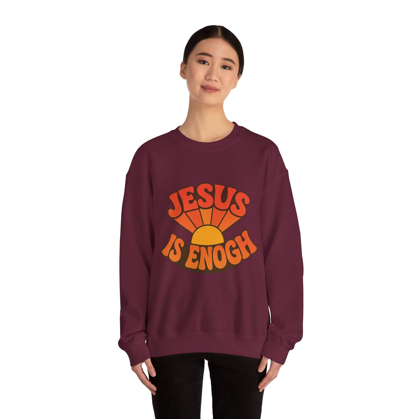 Faith-Based Crewneck Sweatshirt - Jesus is Enough, Cozy Religious Apparel, Inspirational Gift, Unisex Sweatshirt, Christian Fashion