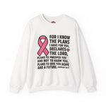 Inspirational Crewneck Sweatshirt with Pink Ribbon Design, Christian Gift, Breast Cancer Awareness, Cozy Casual Wear, Faith-Based [...]
