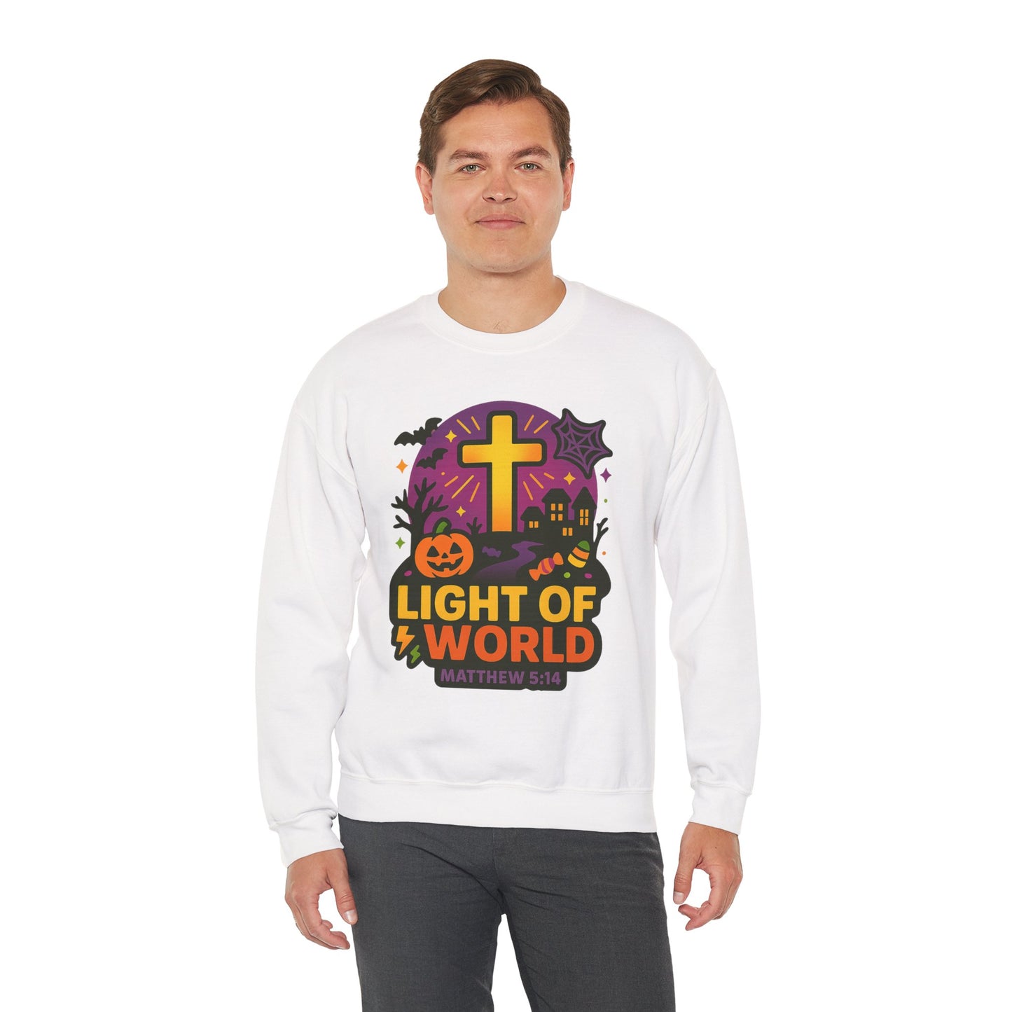 Light of the World Sweatshirt - Unisex Heavy Blend™, Christian Apparel, Fall Fashion, Cozy Gift, Inspirational Sweatshirt
