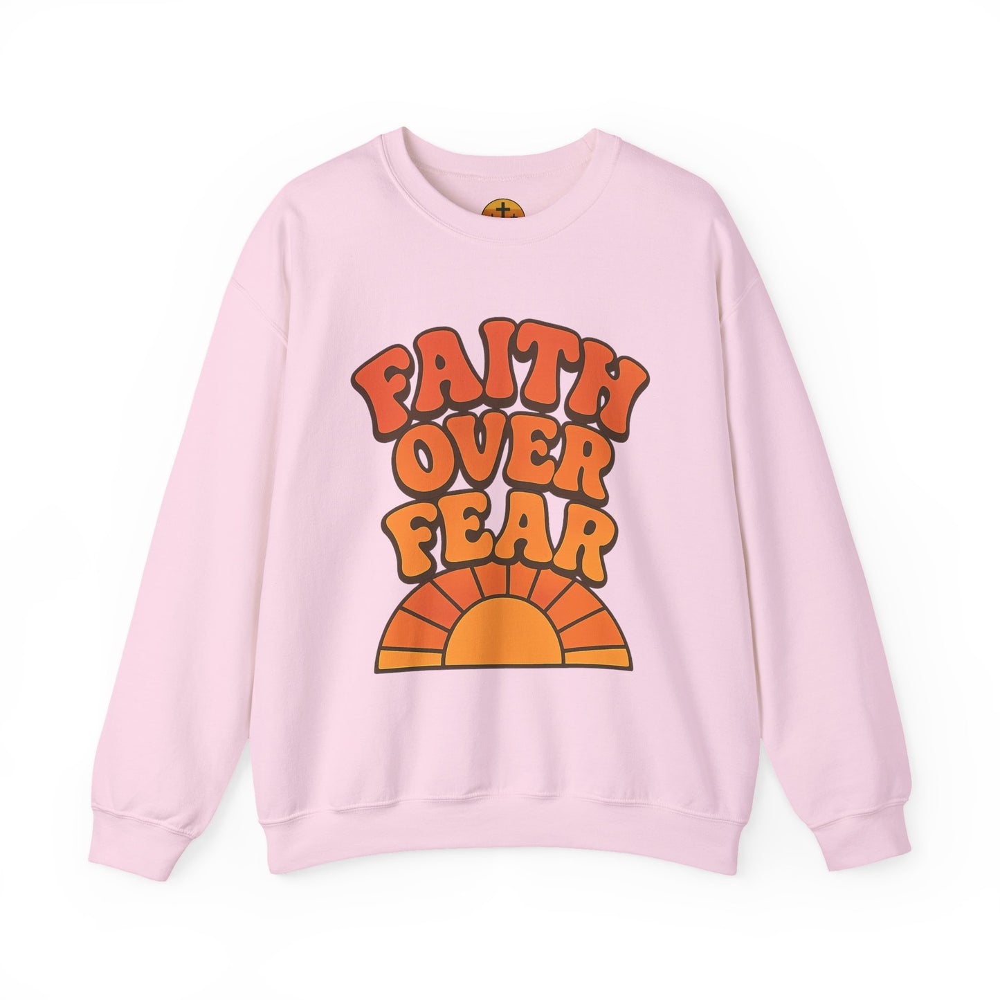 Faith Over Fear Crewneck Sweatshirt, Motivational Apparel, Cozy Unisex Sweater, Gift for Her, Inspirational Clothing, Everyday Wear