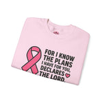 Inspirational Crewneck Sweatshirt with Pink Ribbon Design, Christian Gift, Breast Cancer Awareness, Cozy Casual Wear, Faith-Based [...]