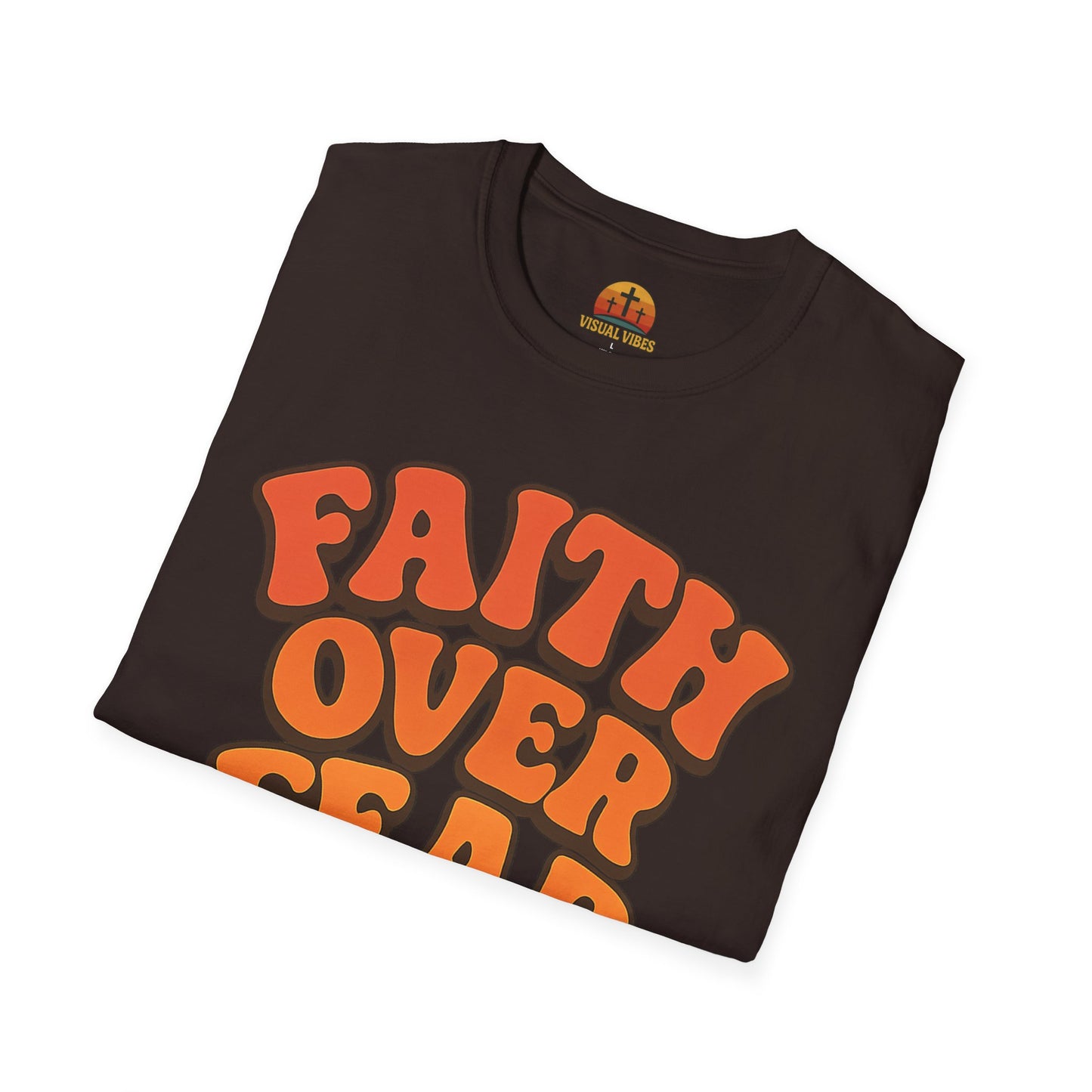 Faith Over Fear Unisex Softstyle T-Shirt, Inspirational Tee, Positive Quote Shirt, Casual Wear, Gift for Believers, Motivational Apparel