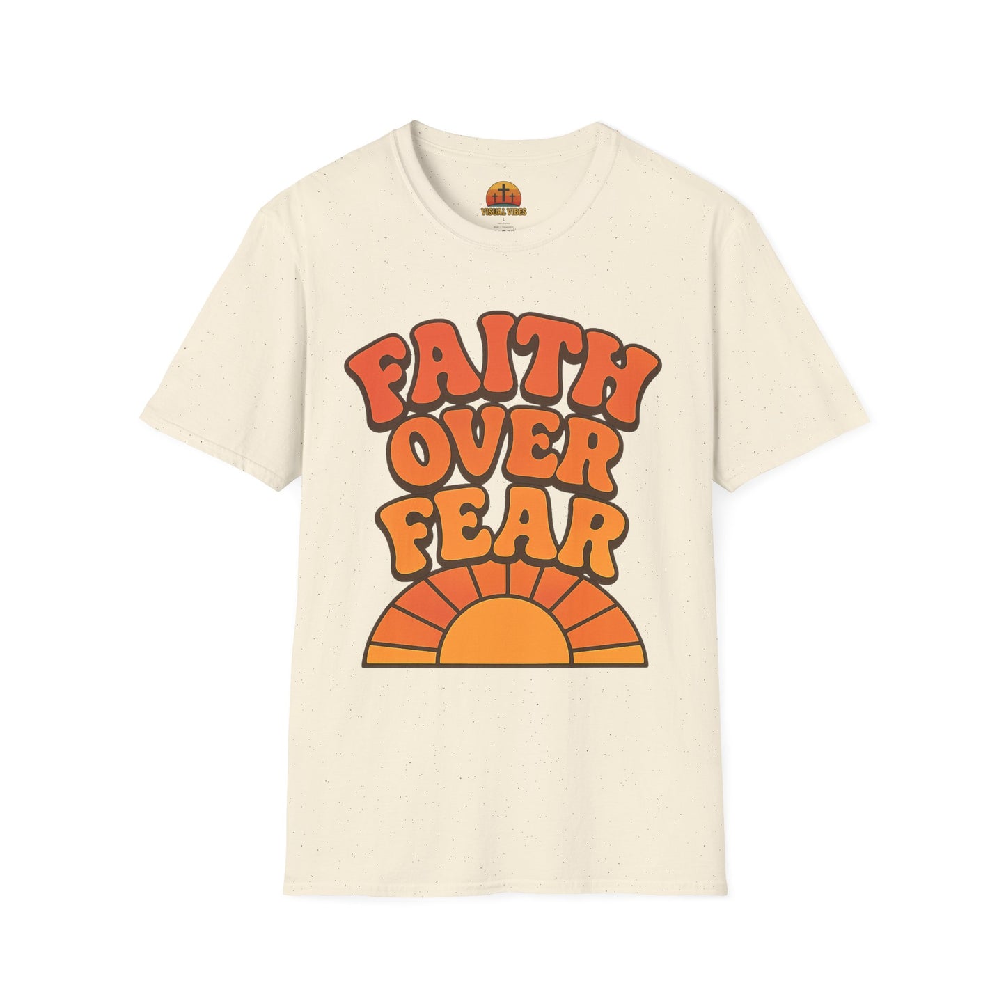 Faith Over Fear Unisex Softstyle T-Shirt, Inspirational Tee, Positive Quote Shirt, Casual Wear, Gift for Believers, Motivational Apparel