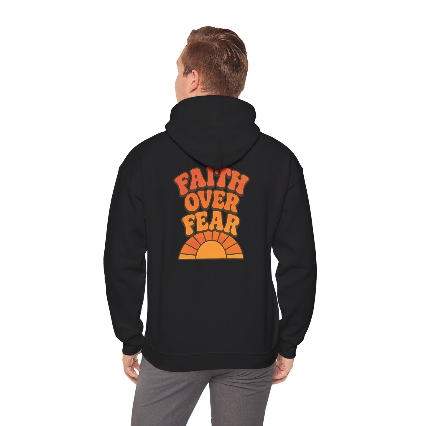 Faith Over Fear Hooded Sweatshirt | Cozy Unisex Hoodie for Comfort & Inspiration | Great for Gifting, Relaxation, Everyday Wear