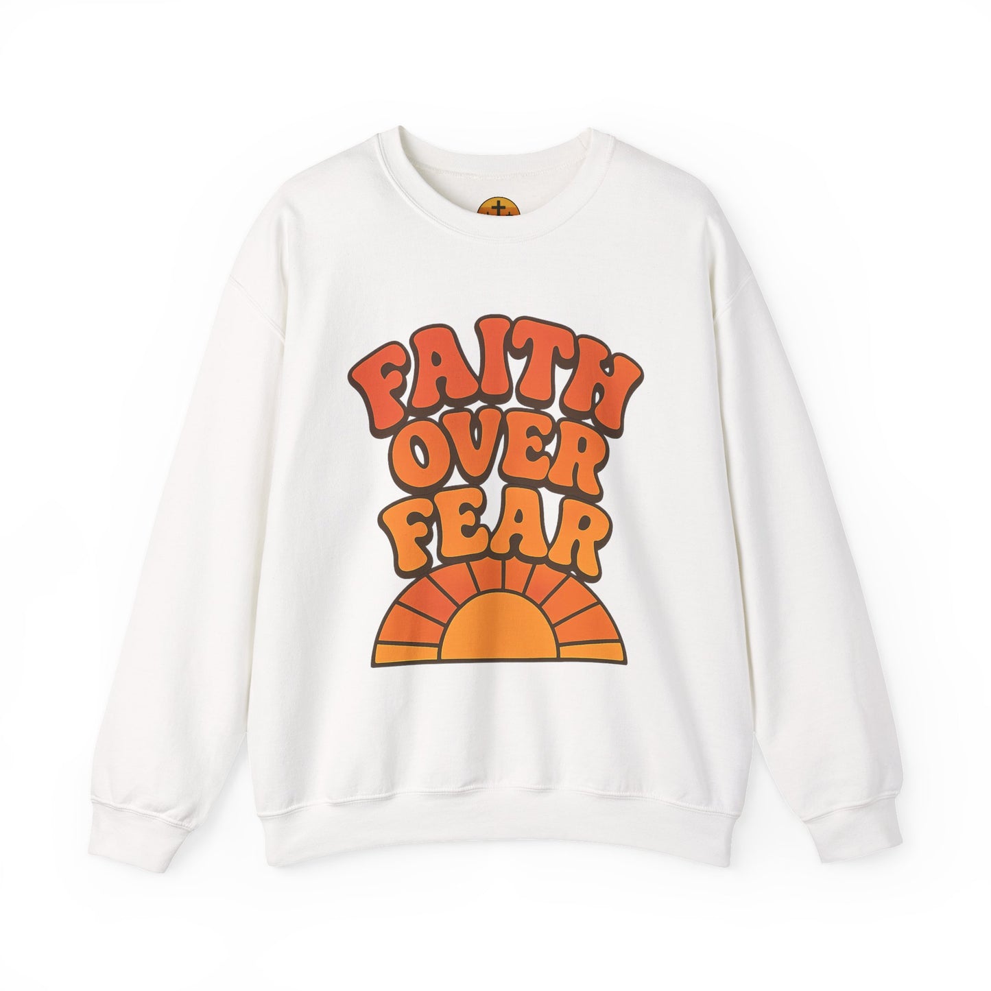 Faith Over Fear Crewneck Sweatshirt, Motivational Apparel, Cozy Unisex Sweater, Gift for Her, Inspirational Clothing, Everyday Wear
