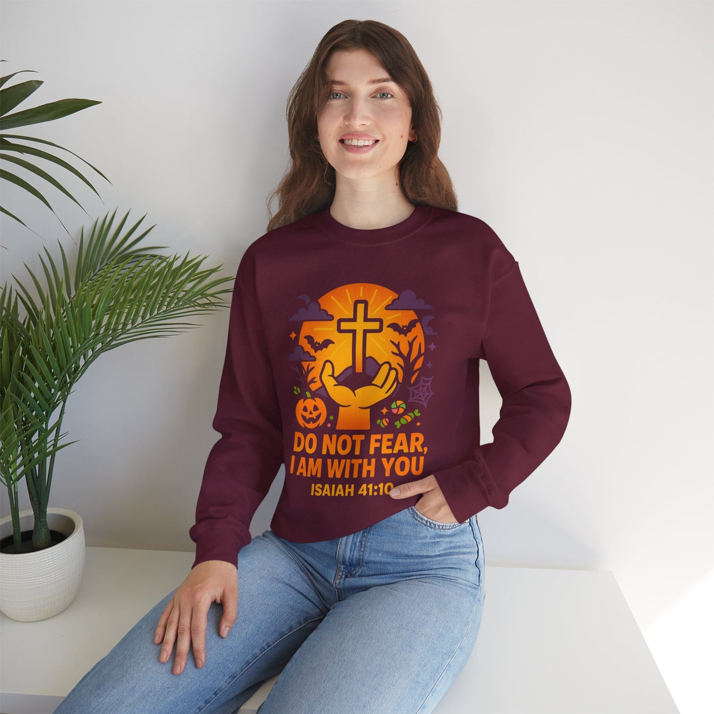 Faith-Inspired Crewneck Sweatshirt, Cozy Christian Apparel, Comfortable Gift for Believers, Fall Fashion, Religious Holiday Style
