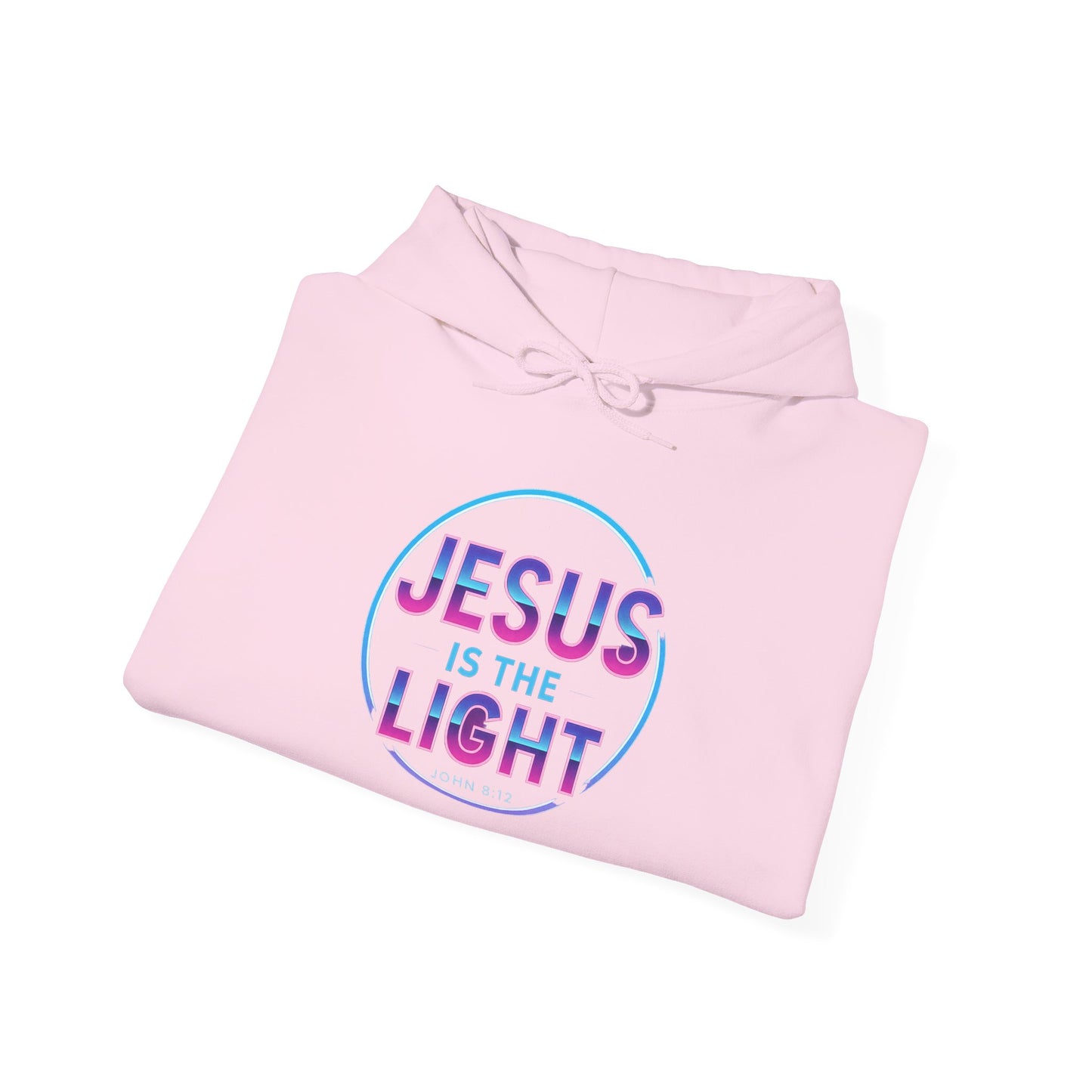 Unisex Hooded Sweatshirt - Inspirational "Jesus is the Light" Design, Faith Apparel, Cozy Church Wear, Gift for Believers, Religious Hoodie