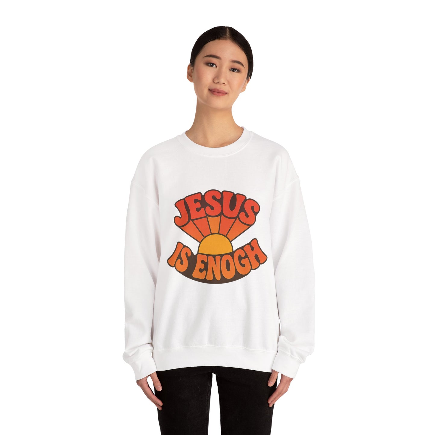 Faith-Based Crewneck Sweatshirt - Jesus is Enough, Cozy Religious Apparel, Inspirational Gift, Unisex Sweatshirt, Christian Fashion