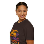 Halloween Faith T-Shirt, Unisex Bible Quote Tee, Religious Apparel, Spiritual Gift, Pumpkin Theme, Psalm 34:8
