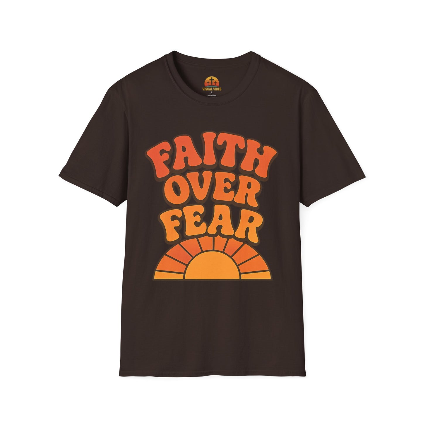 Faith Over Fear Unisex Softstyle T-Shirt, Inspirational Tee, Positive Quote Shirt, Casual Wear, Gift for Believers, Motivational Apparel