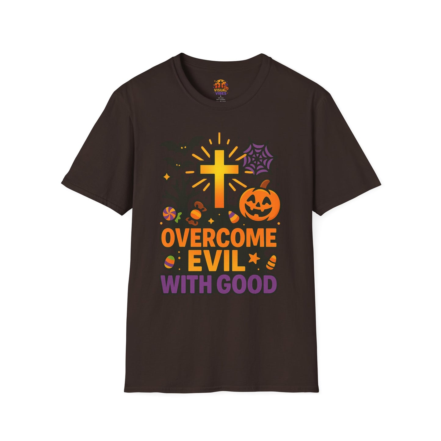 Inspirational Halloween T-Shirt, Motivational Graphic Tee, Fall Fashion, Unisex Halloween Shirt, Religious T-Shirt, Overcome Evil Apparel