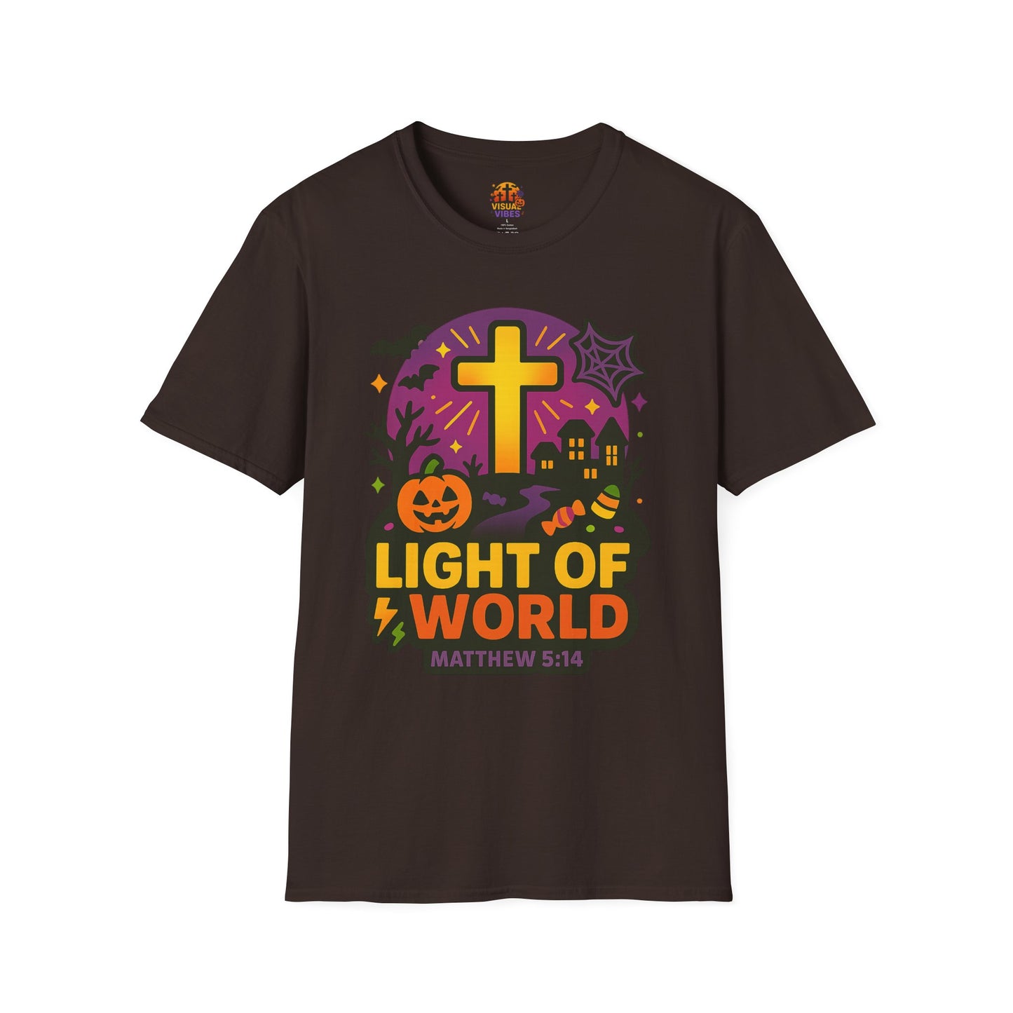 Halloween Faith T-Shirt, Light of World Shirt, Christian T-Shirt, Fall Festival Tee, Pumpkin Design Shirt, Matthew 5:16 Gift