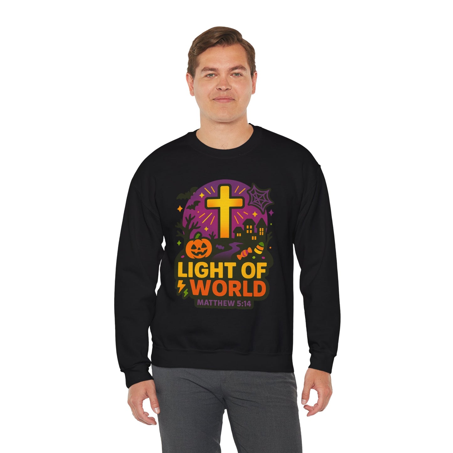 Light of the World Sweatshirt - Unisex Heavy Blend™, Christian Apparel, Fall Fashion, Cozy Gift, Inspirational Sweatshirt