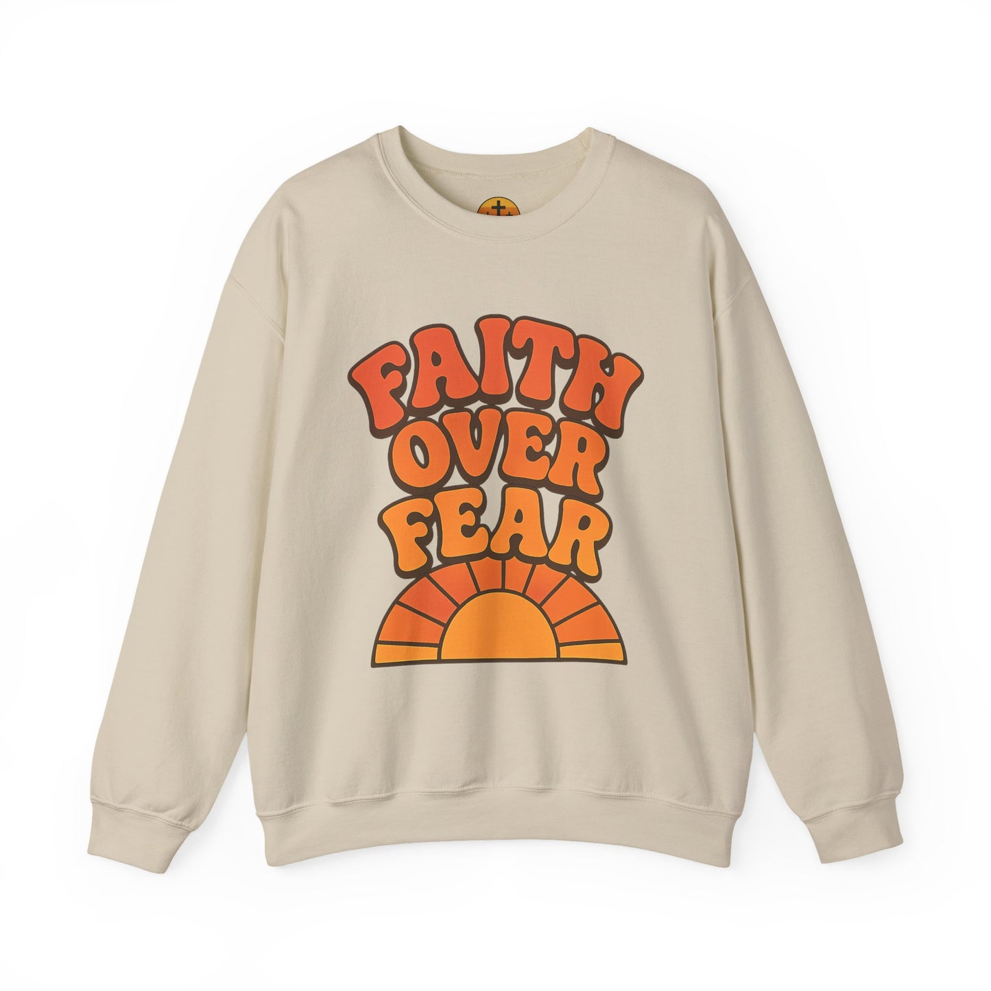 Faith Over Fear Crewneck Sweatshirt, Motivational Apparel, Cozy Unisex Sweater, Gift for Her, Inspirational Clothing, Everyday Wear