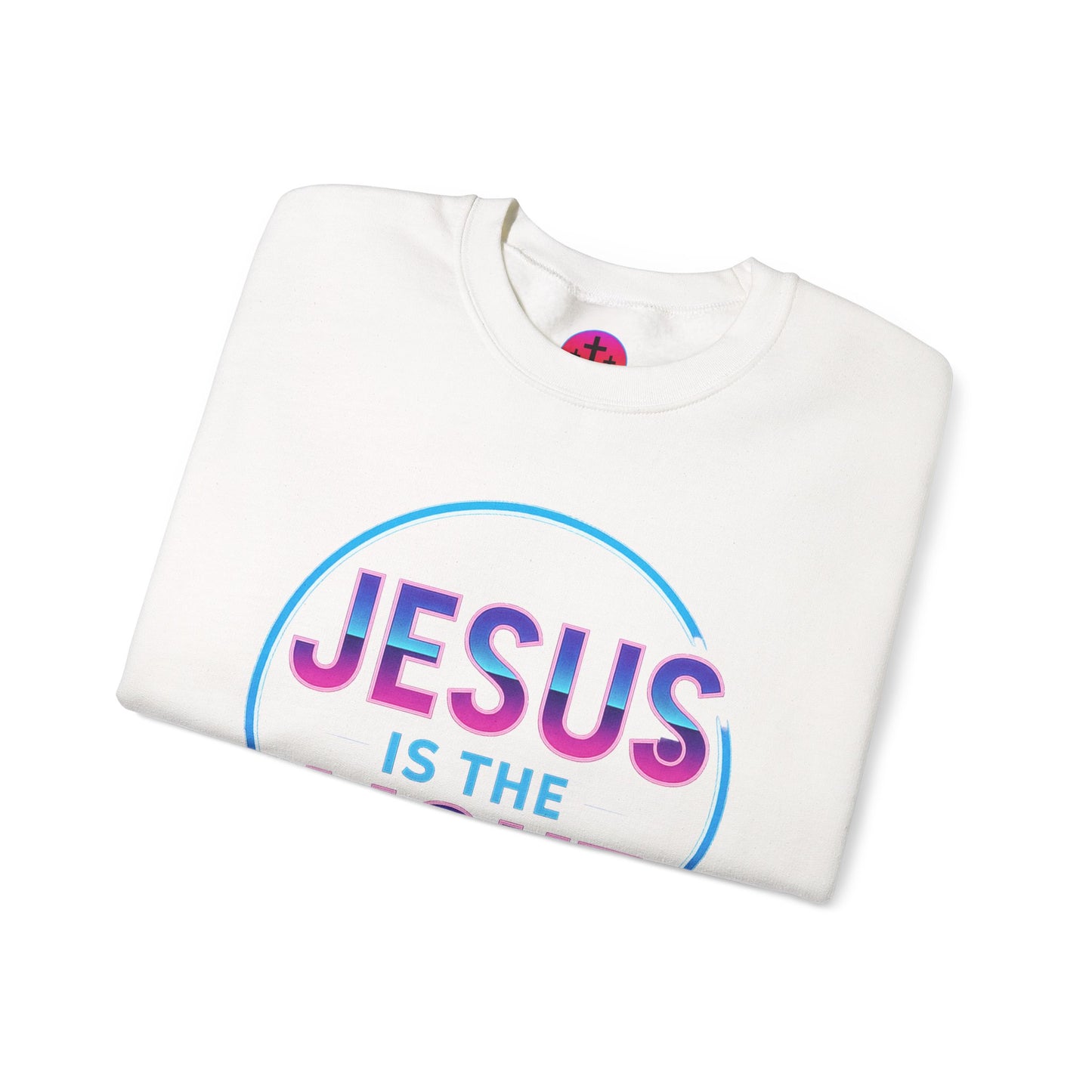 Inspirational Crewneck Sweatshirt - Jesus is the Light, Faith Apparel, Christian Gift, Cozy Everyday Wear, Religious Hoodie, Winter Warmth
