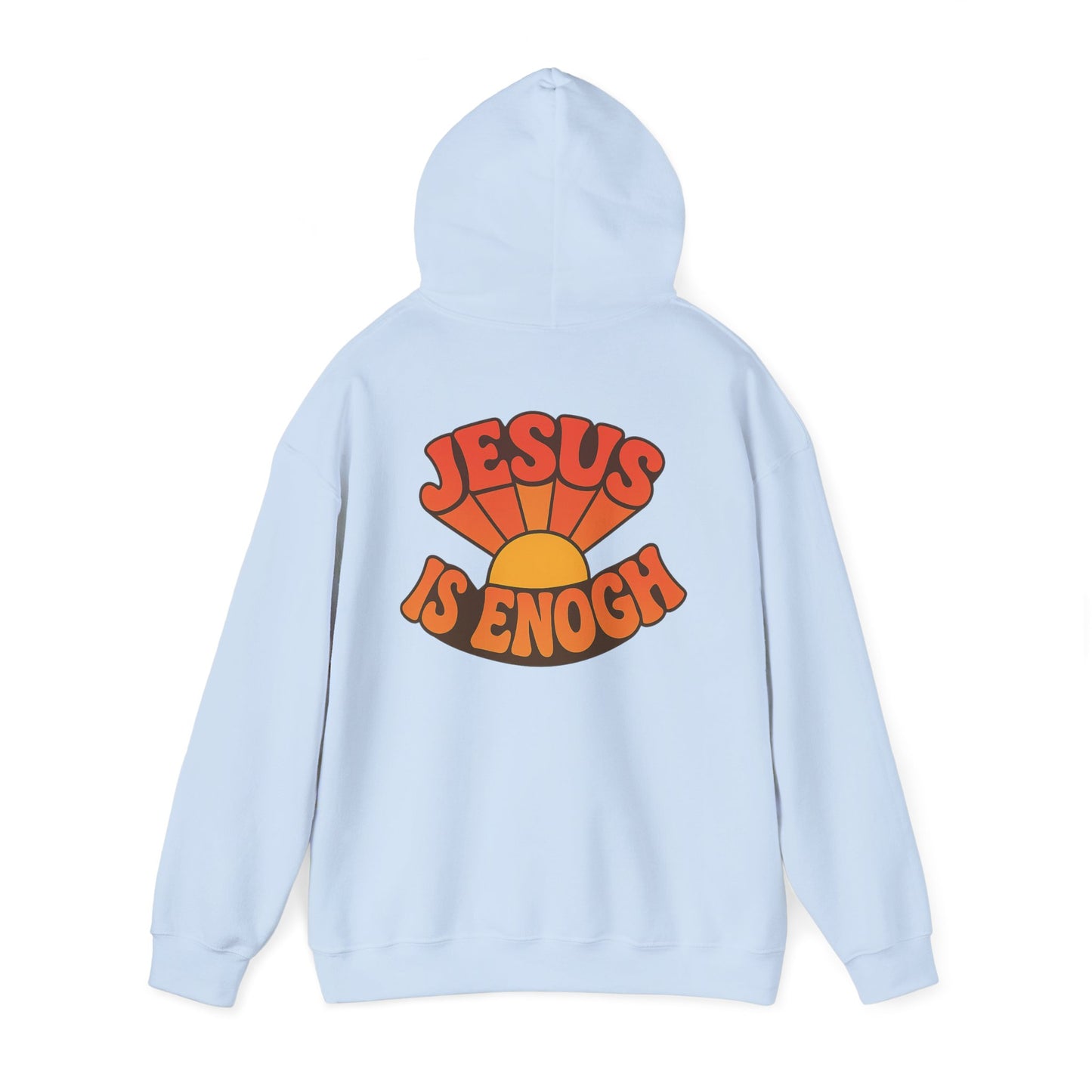 Retro Jesus Is Enough Hooded Sweatshirt, Unisex Hoodie, Faith-Based Apparel, Cozy Winter Wear, Gift for Christians