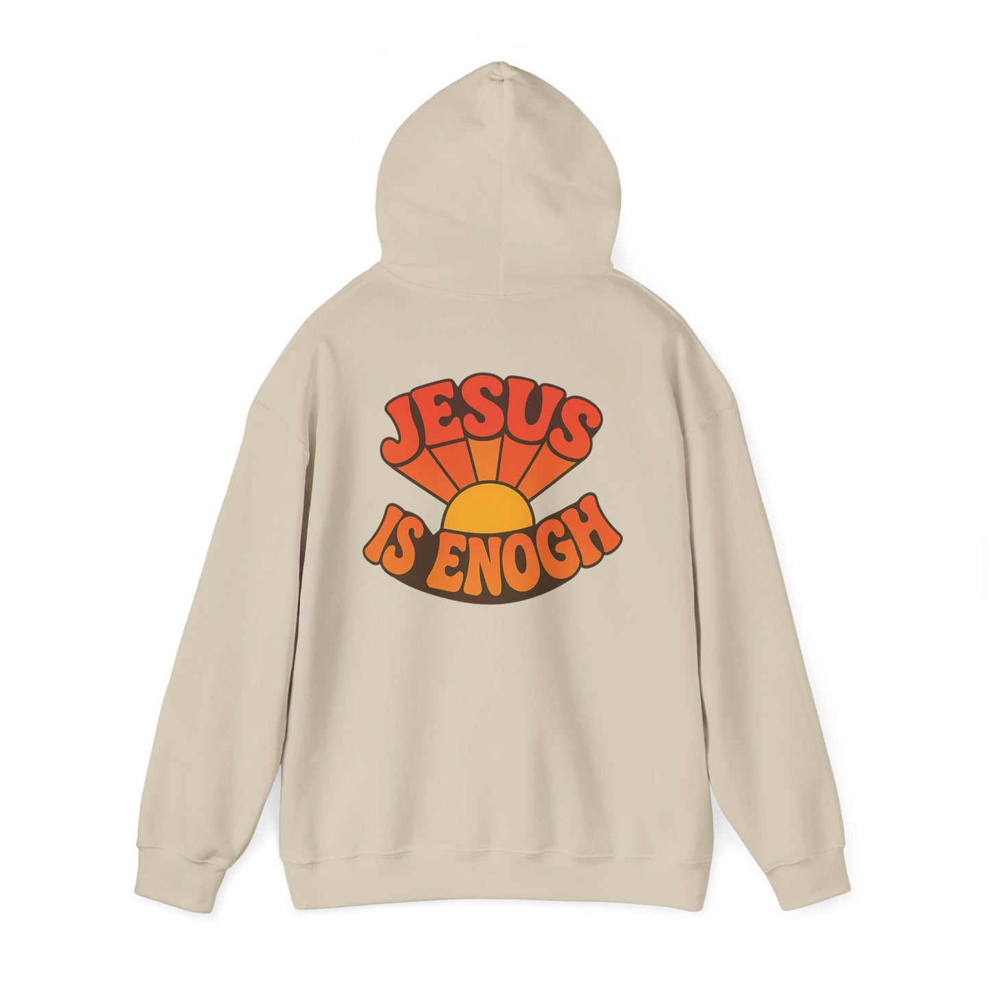 Retro Jesus Is Enough Hooded Sweatshirt, Unisex Hoodie, Faith-Based Apparel, Cozy Winter Wear, Gift for Christians