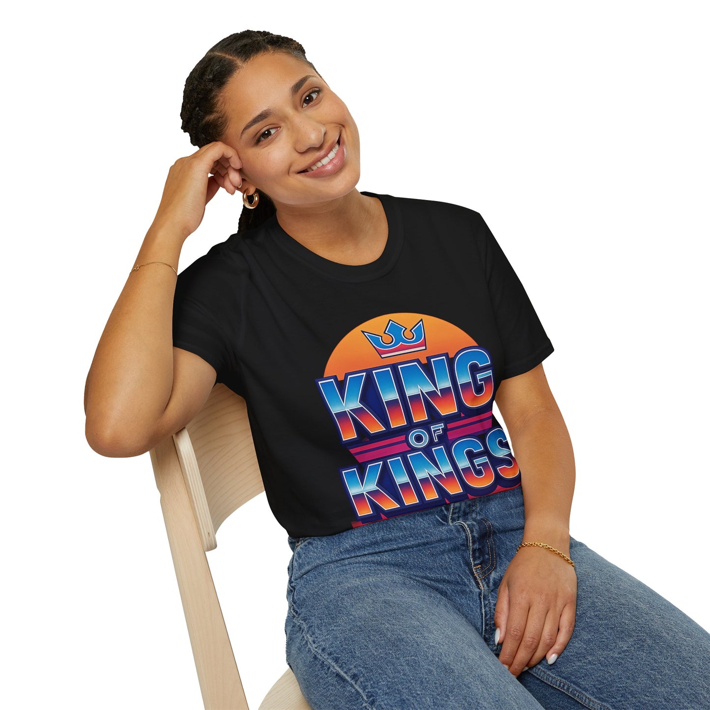 Retro King of Kings Unisex T-Shirt, Vintage Graphic Tee, Fashionable Casual Wear, Birthday Gift, Everyday Comfort, Faith-Inspired Apparel