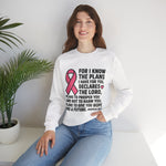 Inspirational Crewneck Sweatshirt with Pink Ribbon Design, Christian Gift, Breast Cancer Awareness, Cozy Casual Wear, Faith-Based [...]