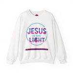Inspirational Crewneck Sweatshirt - Jesus is the Light, Faith Apparel, Christian Gift, Cozy Everyday Wear, Religious Hoodie, Winter Warmth