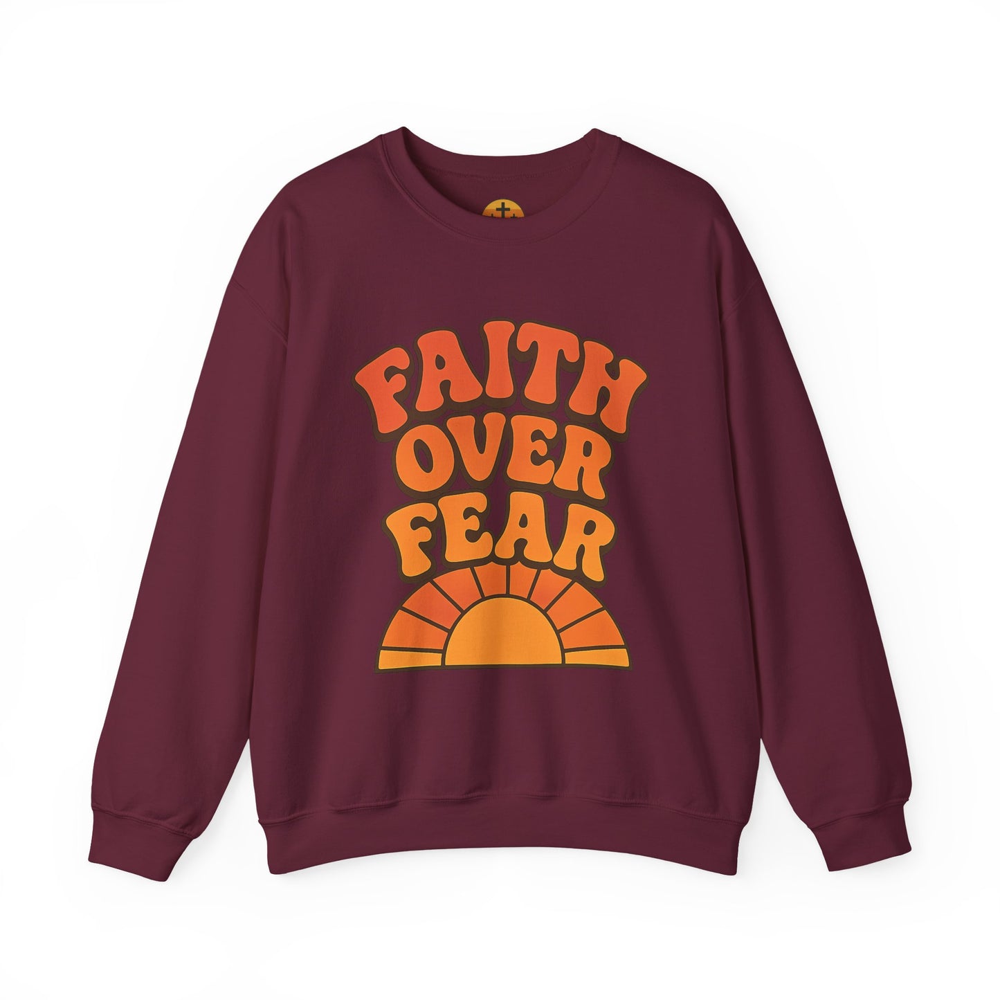 Faith Over Fear Crewneck Sweatshirt, Motivational Apparel, Cozy Unisex Sweater, Gift for Her, Inspirational Clothing, Everyday Wear