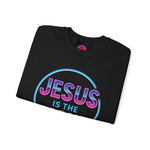 Inspirational Crewneck Sweatshirt - Jesus is the Light, Faith Apparel, Christian Gift, Cozy Everyday Wear, Religious Hoodie, Winter Warmth
