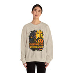 Halloween-Themed Crewneck Sweatshirt, Unisex Spooky Sweatshirt, Fall Fashion, Trick or Treat Gift, Overcome Evil Design, Cozy Halloween Wear