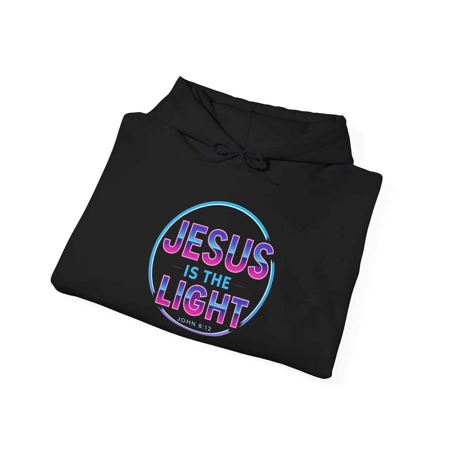 Unisex Hooded Sweatshirt - Inspirational "Jesus is the Light" Design, Faith Apparel, Cozy Church Wear, Gift for Believers, Religious Hoodie