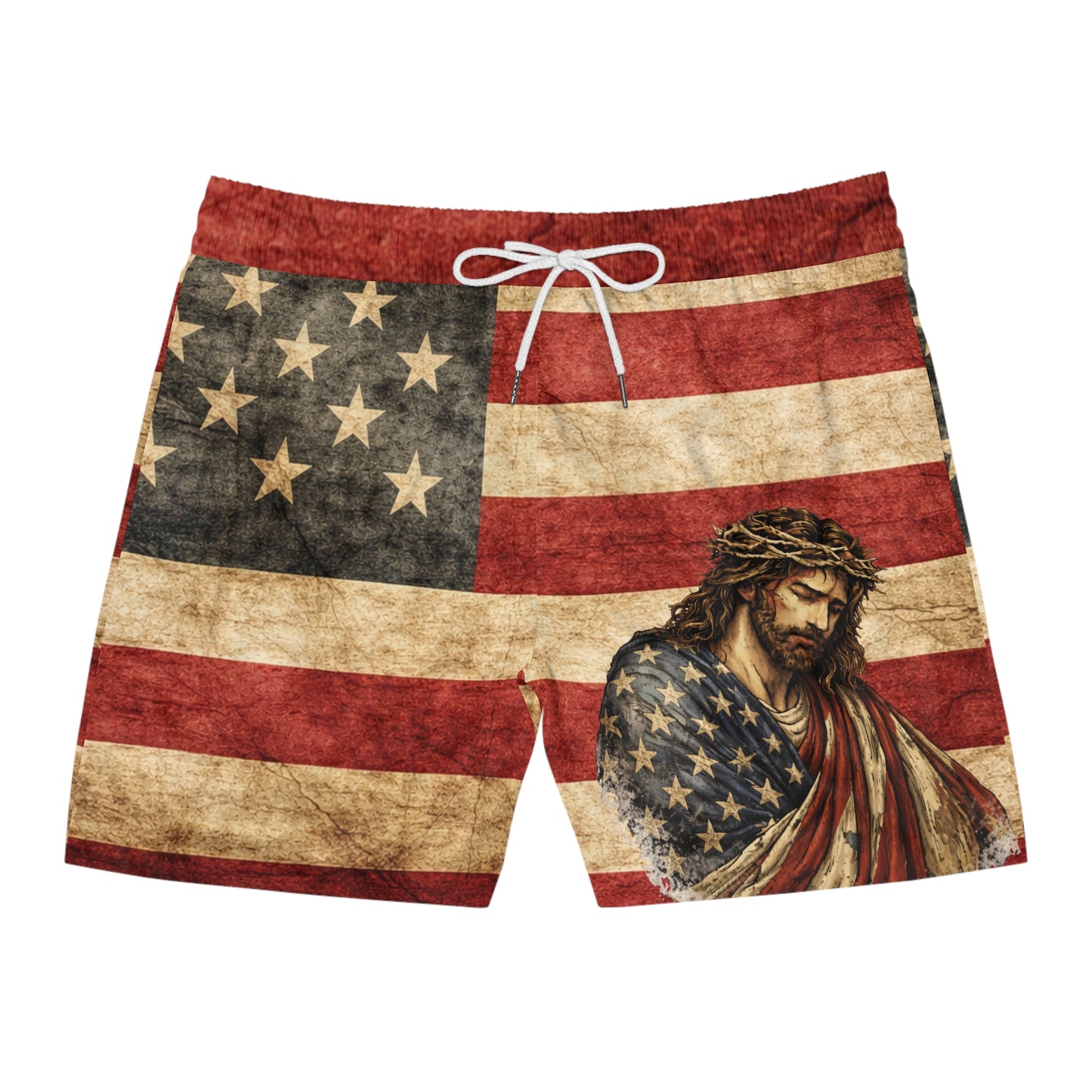 Patriotic Jesus Swim Trunks