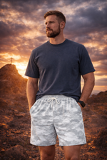 Grey Camo Swim Trunks