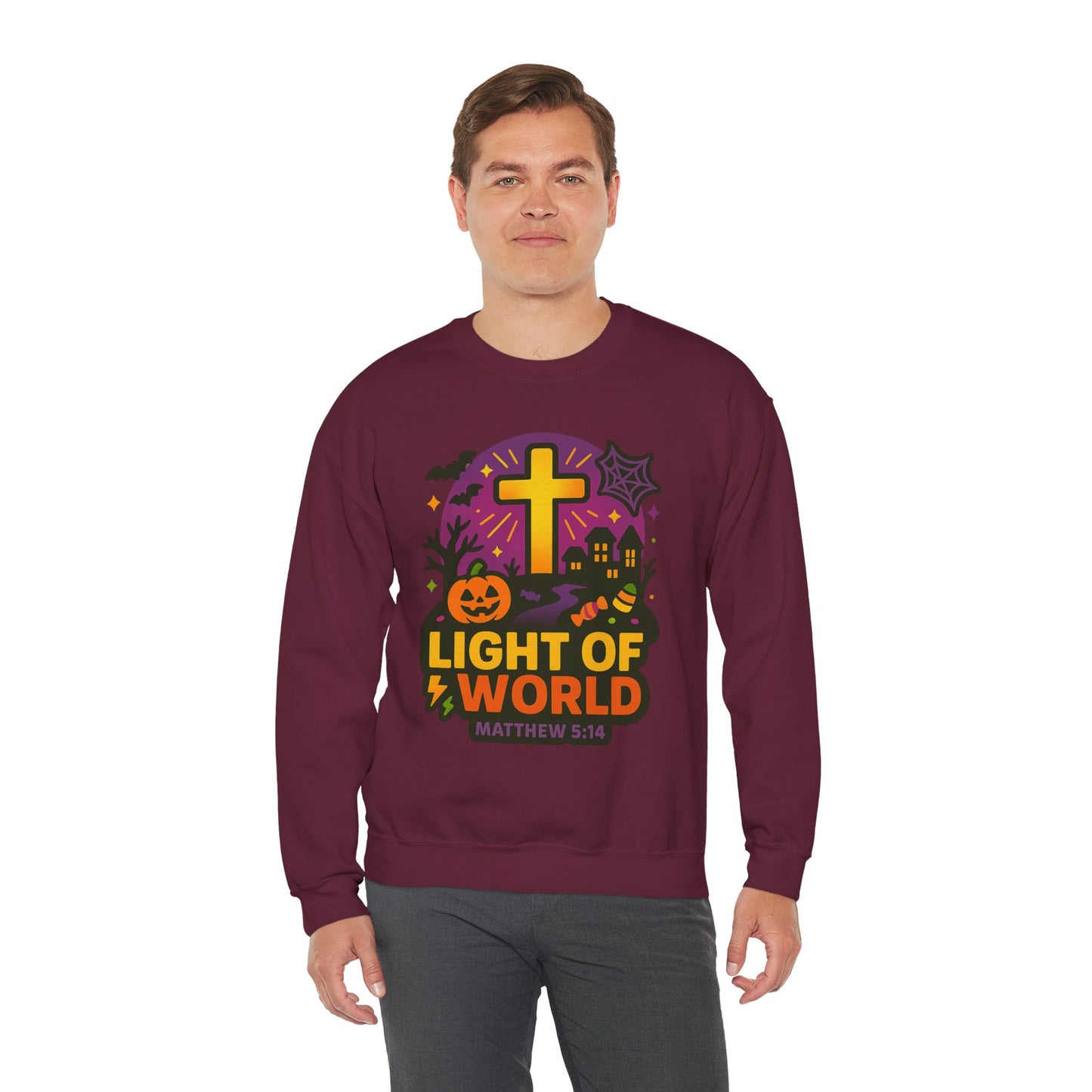 Light of the World Sweatshirt - Unisex Heavy Blend™, Christian Apparel, Fall Fashion, Cozy Gift, Inspirational Sweatshirt