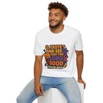 Halloween Faith T-Shirt, Unisex Bible Quote Tee, Religious Apparel, Spiritual Gift, Pumpkin Theme, Psalm 34:8