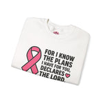 Inspirational Crewneck Sweatshirt with Pink Ribbon Design, Christian Gift, Breast Cancer Awareness, Cozy Casual Wear, Faith-Based [...]