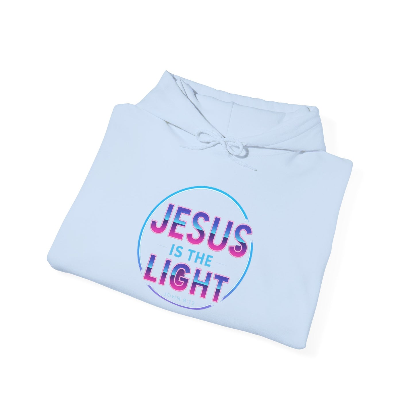 Unisex Hooded Sweatshirt - Inspirational "Jesus is the Light" Design, Faith Apparel, Cozy Church Wear, Gift for Believers, Religious Hoodie