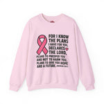 Inspirational Crewneck Sweatshirt with Pink Ribbon Design, Christian Gift, Breast Cancer Awareness, Cozy Casual Wear, Faith-Based [...]