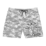 Grey Camo Kings Crown Swim Trunks