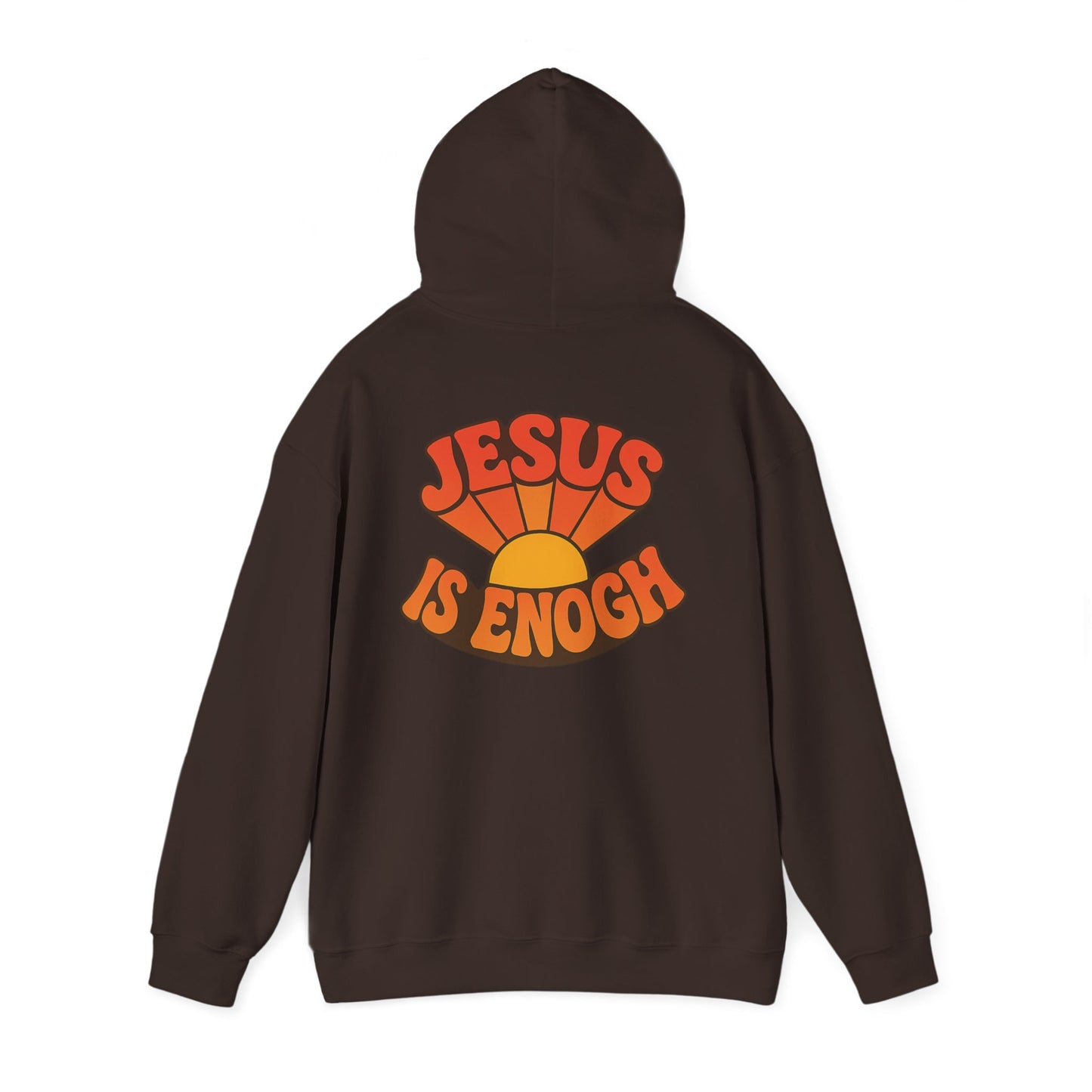 Retro Jesus Is Enough Hooded Sweatshirt, Unisex Hoodie, Faith-Based Apparel, Cozy Winter Wear, Gift for Christians