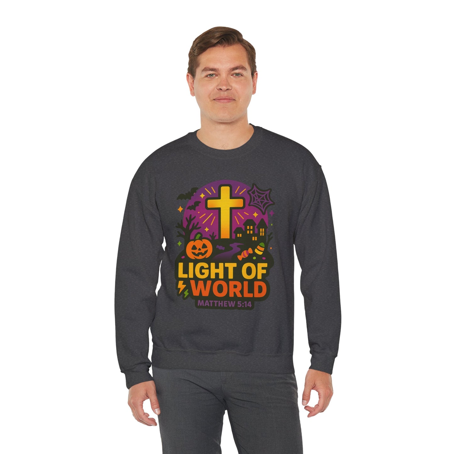 Light of the World Sweatshirt - Unisex Heavy Blend™, Christian Apparel, Fall Fashion, Cozy Gift, Inspirational Sweatshirt