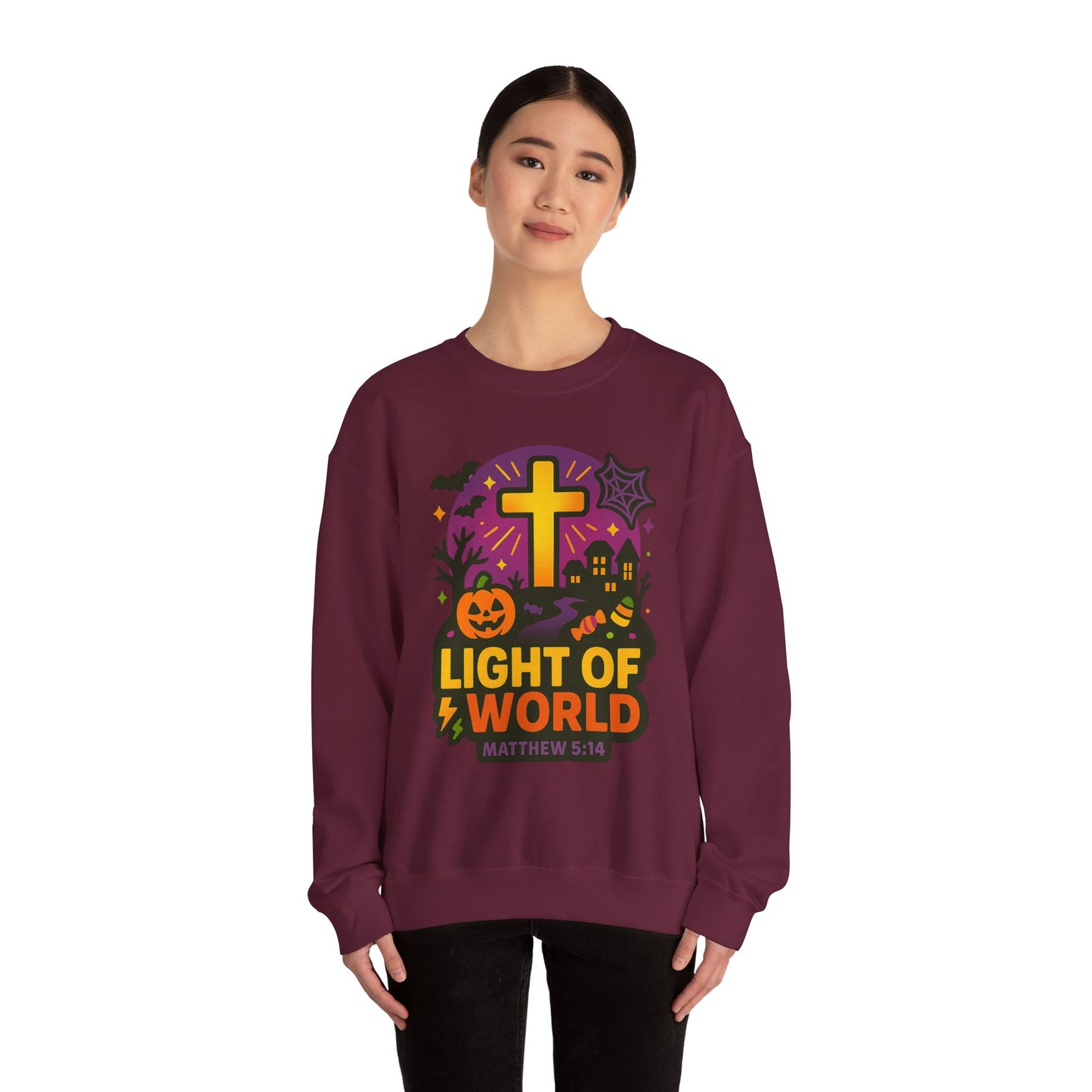 Light of the World Sweatshirt - Unisex Heavy Blend™, Christian Apparel, Fall Fashion, Cozy Gift, Inspirational Sweatshirt