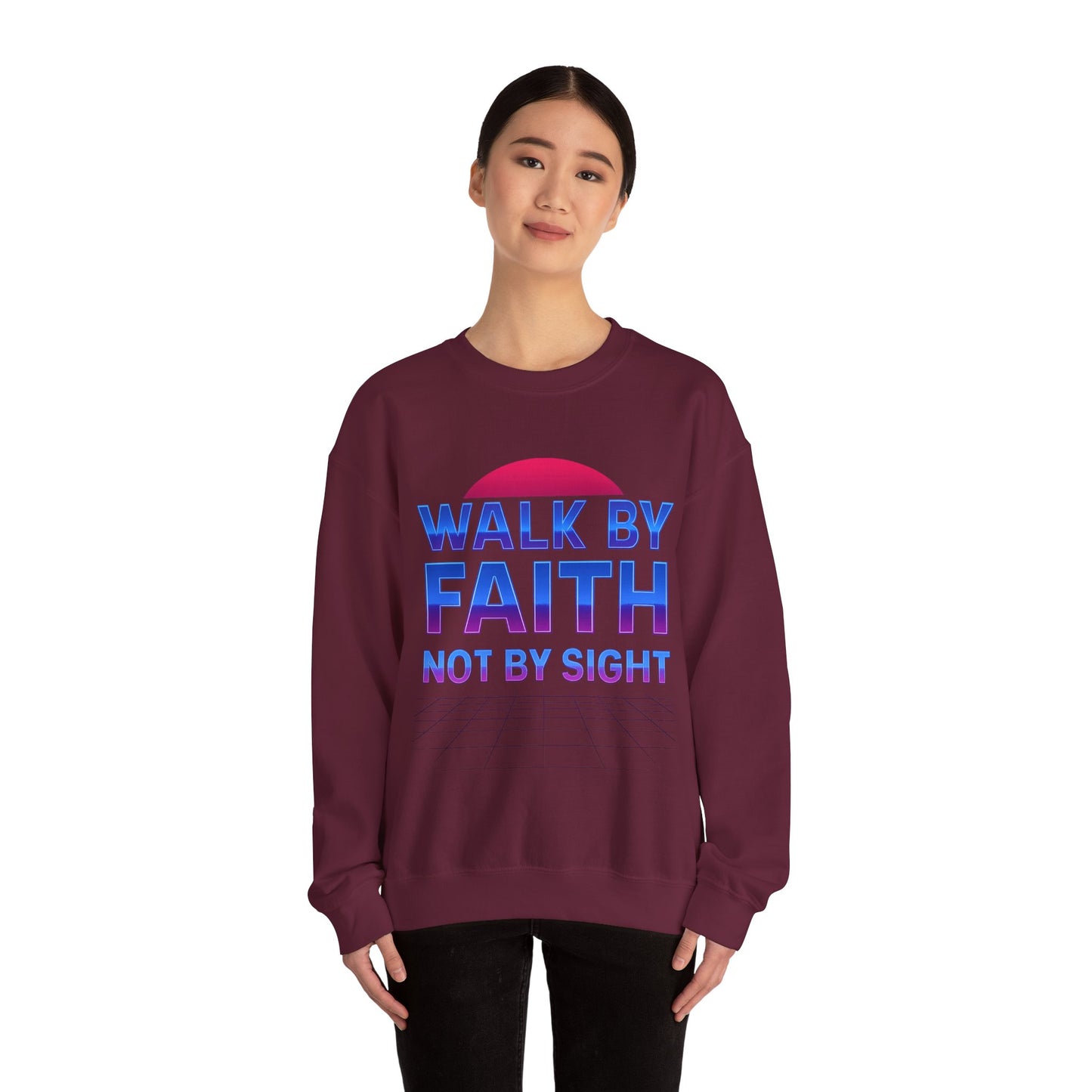 Faith-Inspired Crewneck Sweatshirt for Comfort & Style | Walk by Faith Gift, Unisex Apparel, Cozy Sweatshirt, Inspirational Fashion